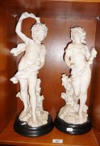 Pair of composite figures in the Victorian style, approx. 43cm high