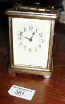 Brass carriage clock, French movement