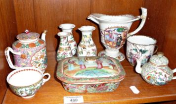 Chinese porcelain items, inc. a Canton soap dish