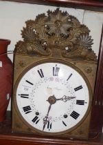 19th c. French 8 day clock movement by Jean Boyer having enamel dial, striking on a bell with