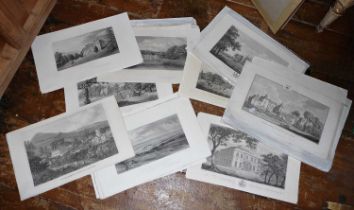 Good quantity of 19th c. engravings of important British buildings and houses, mainly local