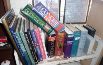 Shelf of assorted books including Dictionaries & Parliamentary Debates