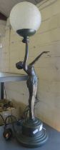 Art Deco-style lady figure table lamp (working)