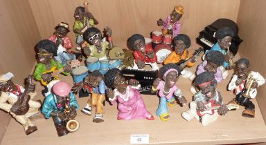Coloured painted resin soul band musicians & singers by Shudehill giftware