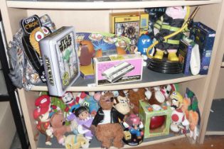 Collection of assorted soft toys etc, including a Stylophone Pocket Organ, a Duracell Fireman Bunny,