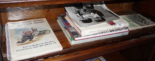 Quantity of motor racing and classic car books, inc. Ferrari and Bugatti