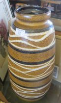 Tall West German pottery floor vase, mid century