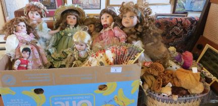 Collection of assorted modern dolls and toys
