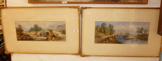 Pair of colour prints after Rowbotham of river scenes with fishermen