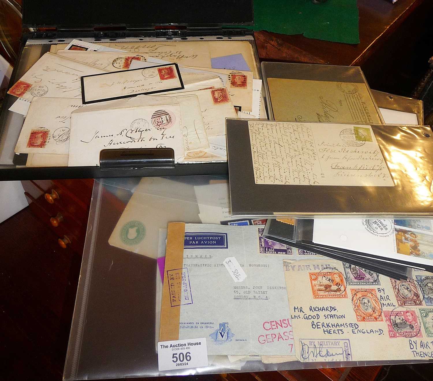 QV stamped envelopes, Penny Reds, some letters and ephemera, good Postal History lot - Image 4 of 6