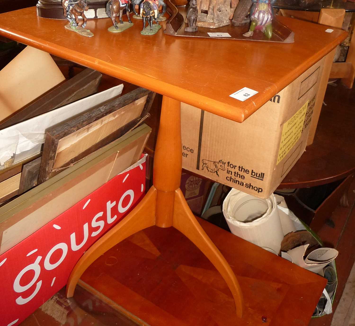 Shaker-style beechwood occasional table on tripod base with two drawers - Image 2 of 2