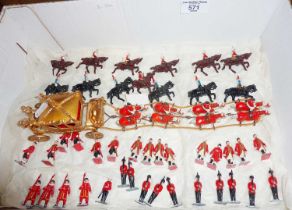 Diecast figures - Johillco state coach with footmen and Beefeaters, General Officer, Life Guards,