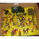 Britains 6 wheel lorry with 25 powder gun, Bren gun carrier, Range Finder, Predictor and Height