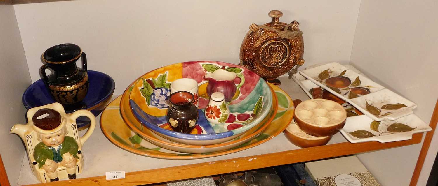 Two mid-century Italian china hors d'ouvres dishes, three similar platters and a Toby teapot etc - Image 2 of 2