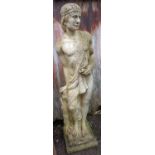 Stonework garden statue, 41" tall