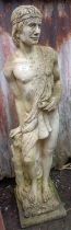 Stonework garden statue, 41" tall