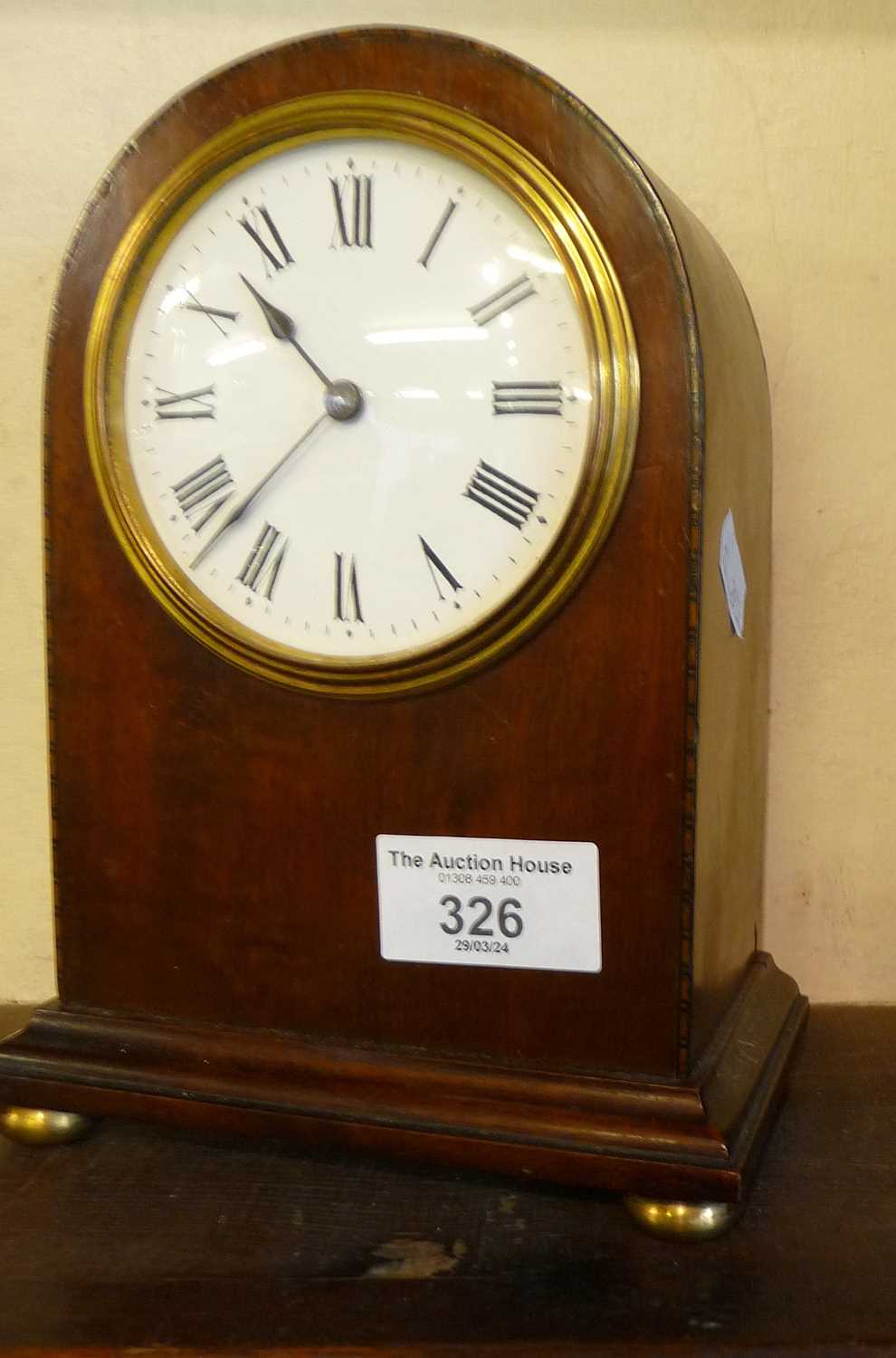 Edwardian mahogany dome topped mantle clock - Image 2 of 2