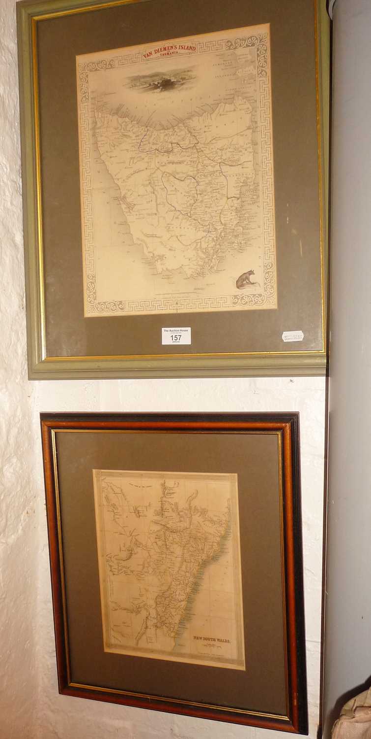 19th c. map of Van Diemens Land or Tasmania, drawn and engraved by J. Rapkin and a similar map of - Image 2 of 2