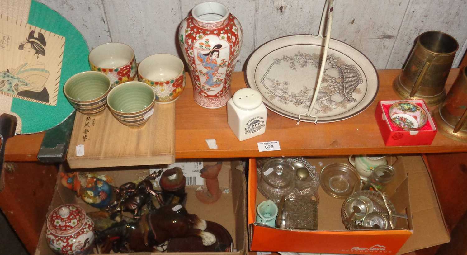 Two shelves of assorted china etc