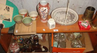 Two shelves of assorted china etc