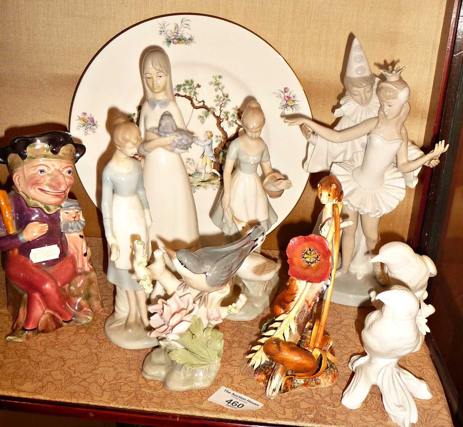 Melba ware Mr Punch toby jug, Lladro dancers, lady figure, bird, etc. - Image 2 of 2