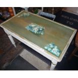 Painted and decorated pine coffee table