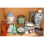 Collection of assorted Chinese & Oriental porcelain & pottery including two pairs of Chinese