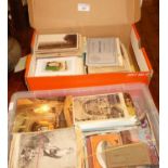 Large collection in two boxes of assorted postcards