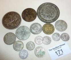 Old silver coins and others