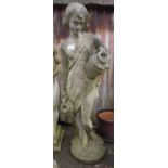 Stonework garden statue, 43" tall