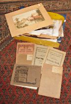 Collection of assorted paper ephemera and school sketch books of Ernest Beaton of Nether Compton and