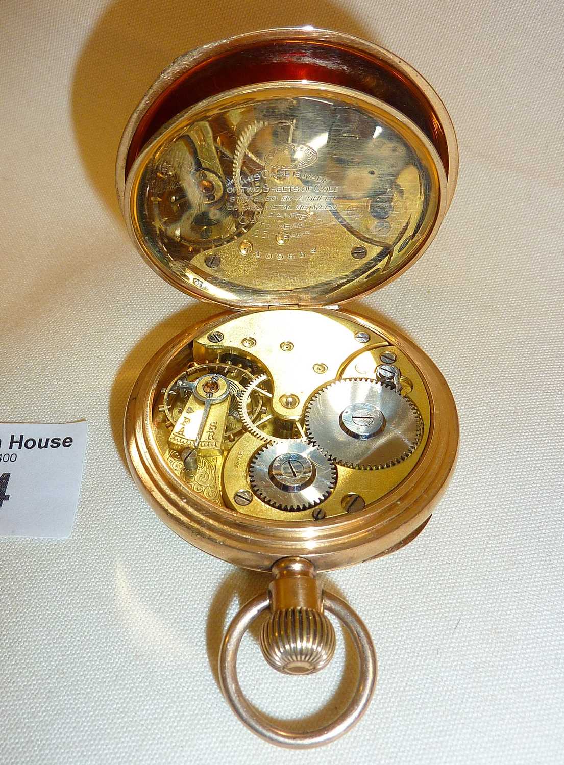 Pocket watch with a gold filled Fahy's case - Image 4 of 6