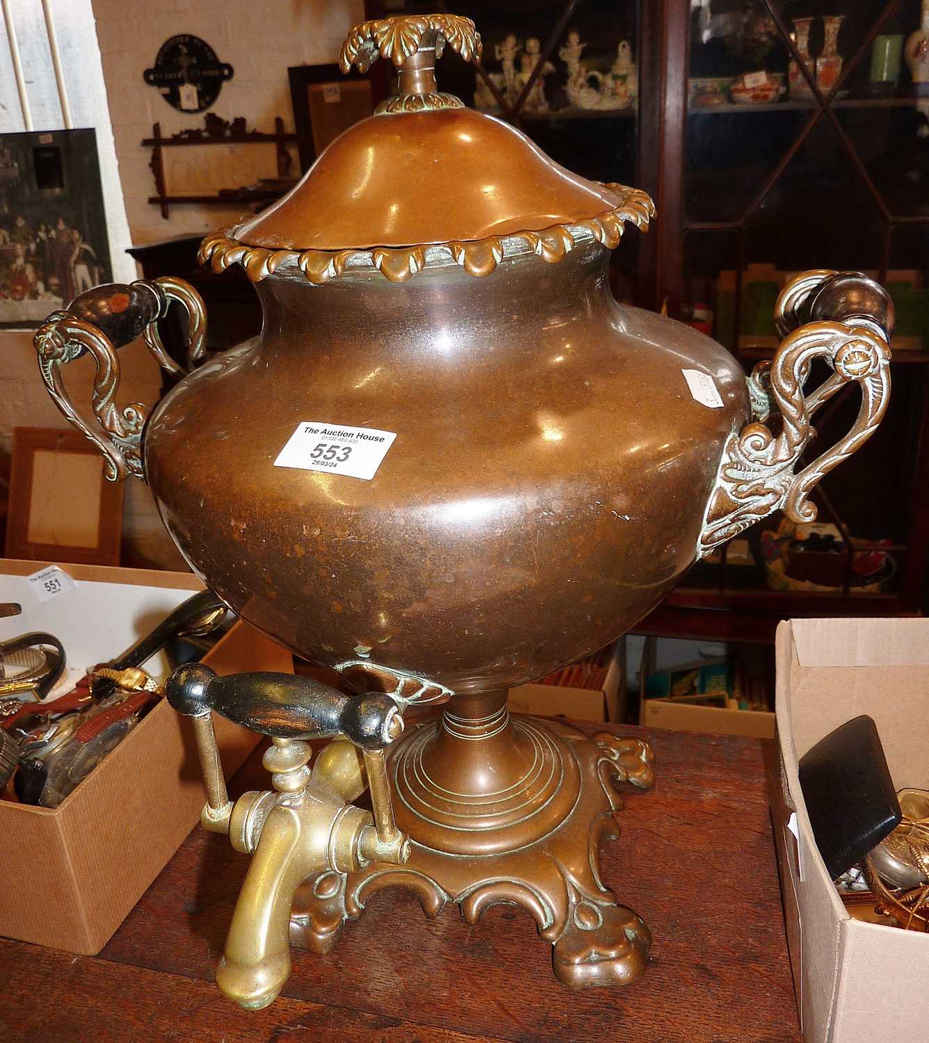 Victorian copper samovar tea urn