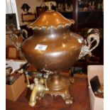 Victorian copper samovar tea urn