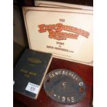 British Railways rule book, cast iron wagon plate and some David Shepherd booklets relating to the