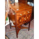 Georgian inlaid mahogany gentleman's fold-out washstand