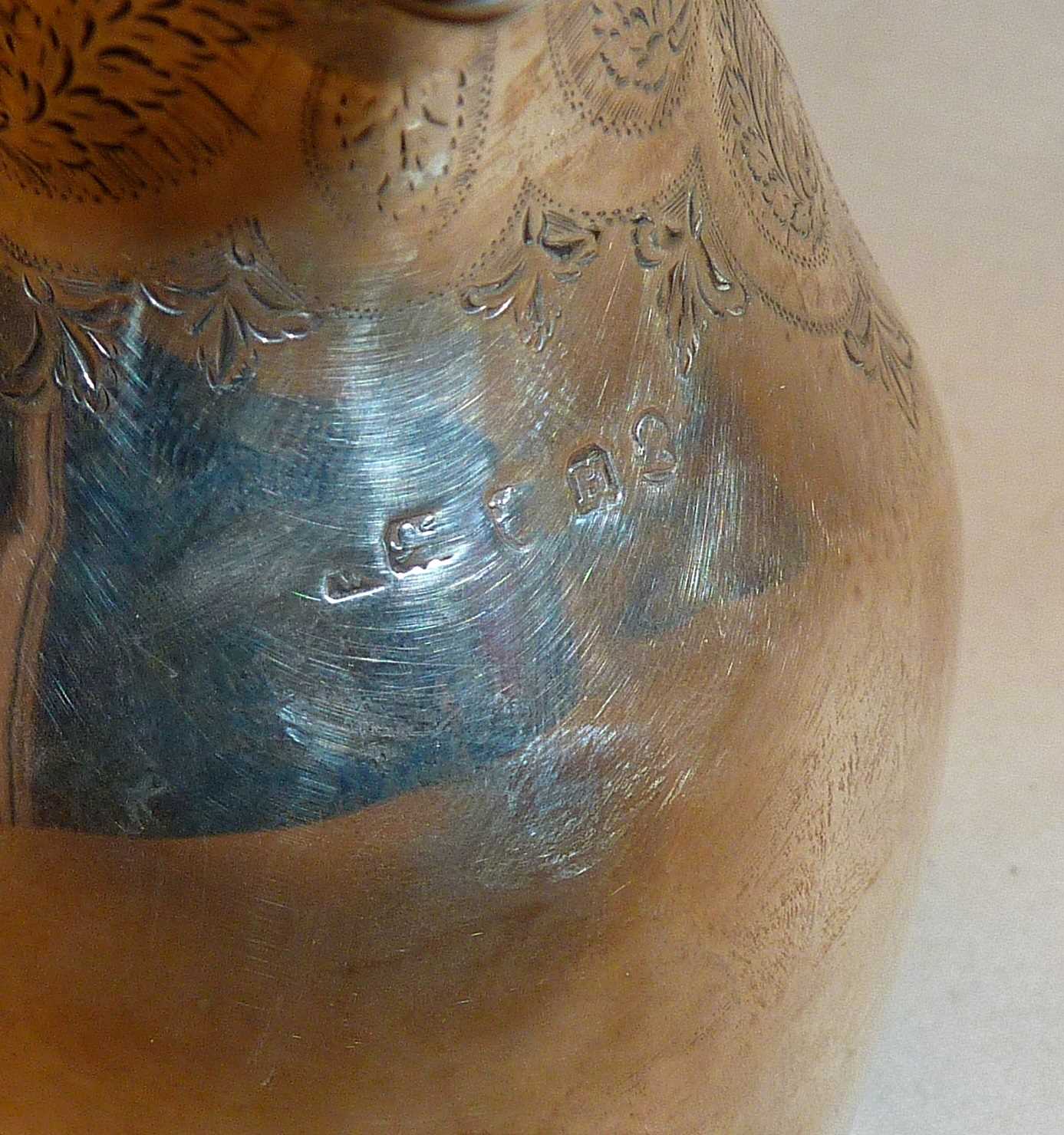 George III finely engraved silver milk jug. Hallmarked for London 1803, maker's mark rubbed, approx. - Image 6 of 6