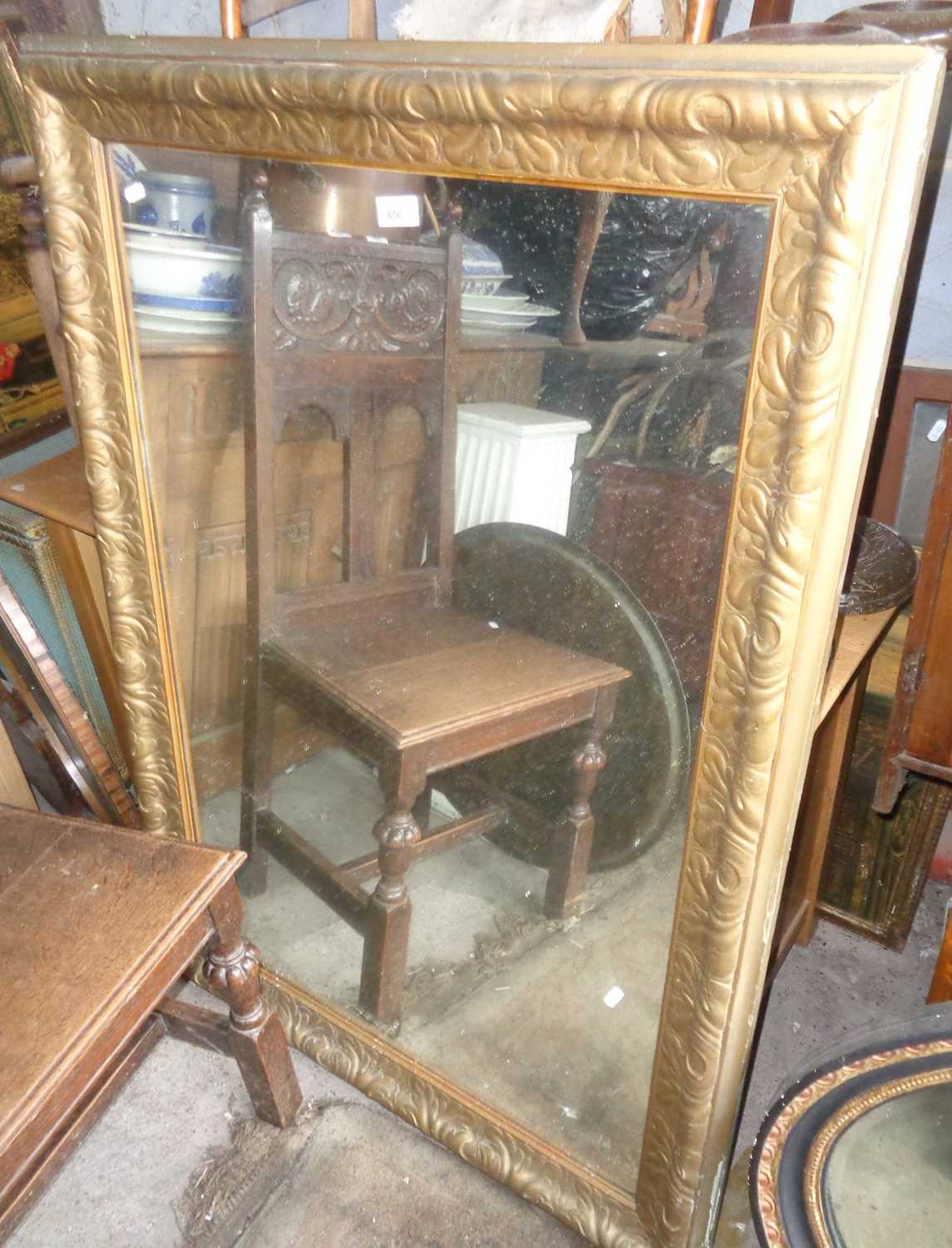 Large rectangular gilt-framed wall mirror