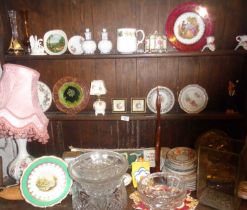 Assorted china & glass (3 shelves)