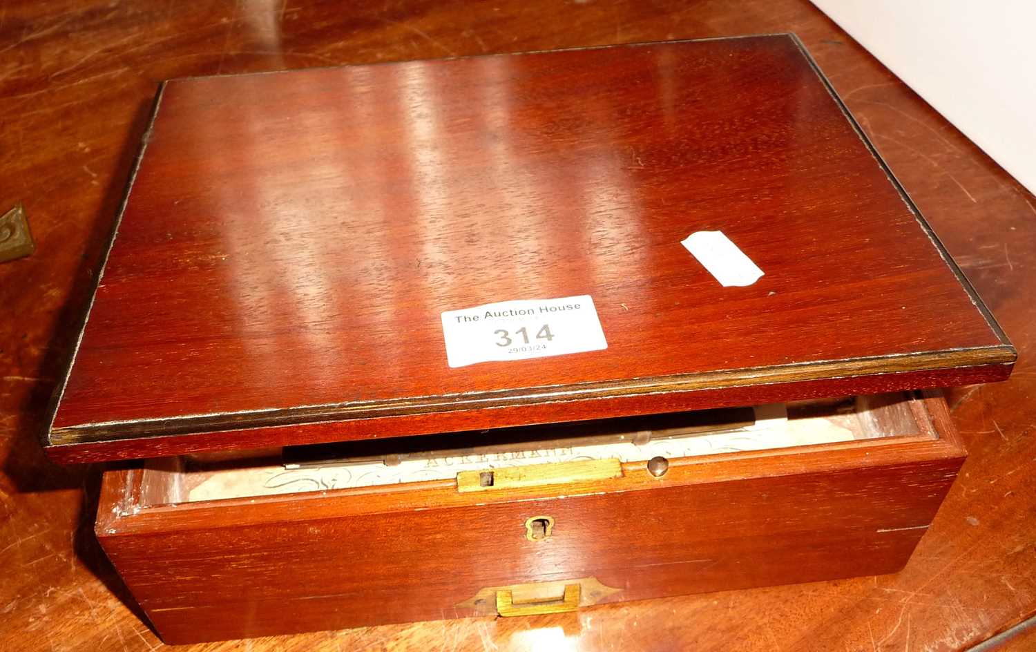 Victorian mahogany watercolour paint box by Ackermann of Regent Street, London - Image 3 of 4