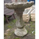 Stonework bird bath