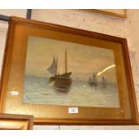 Early 20th c. marine watercolour signed Hilda Sheldon, dated 1910