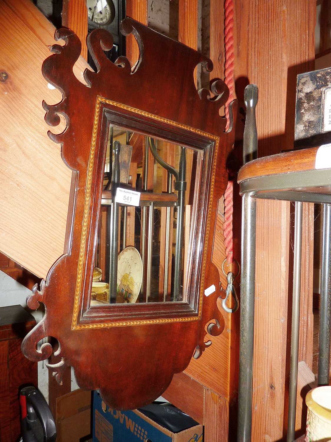 Mahogany Chippendale style wall mirror, approx. 55cm high