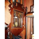 Mahogany Chippendale style wall mirror, approx. 55cm high