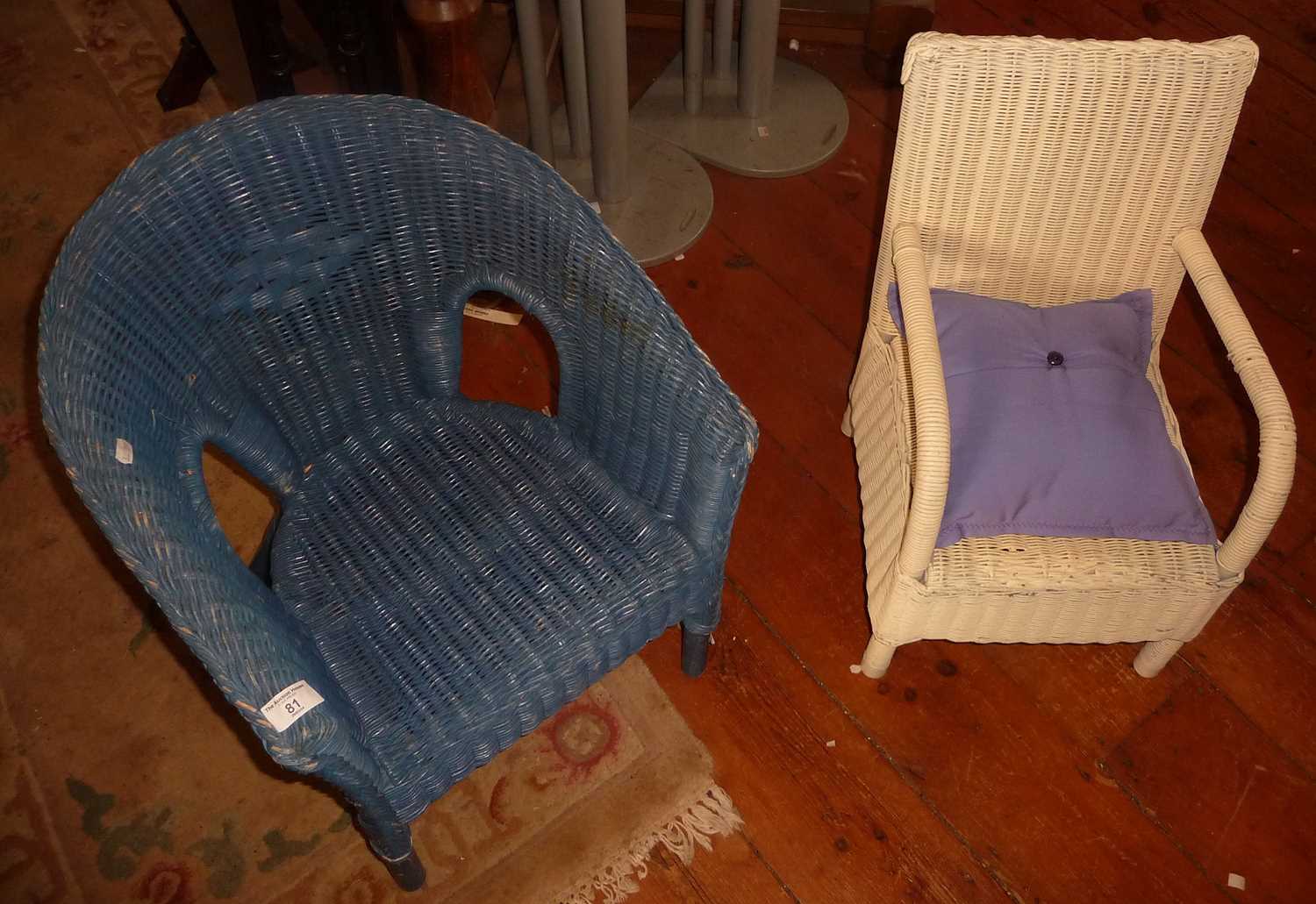 Lloyd loom childs' armchair and another similar