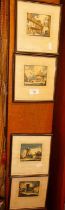 Set of four prints of Norfolk towns by Leonard R. Squirrell R.W.S.