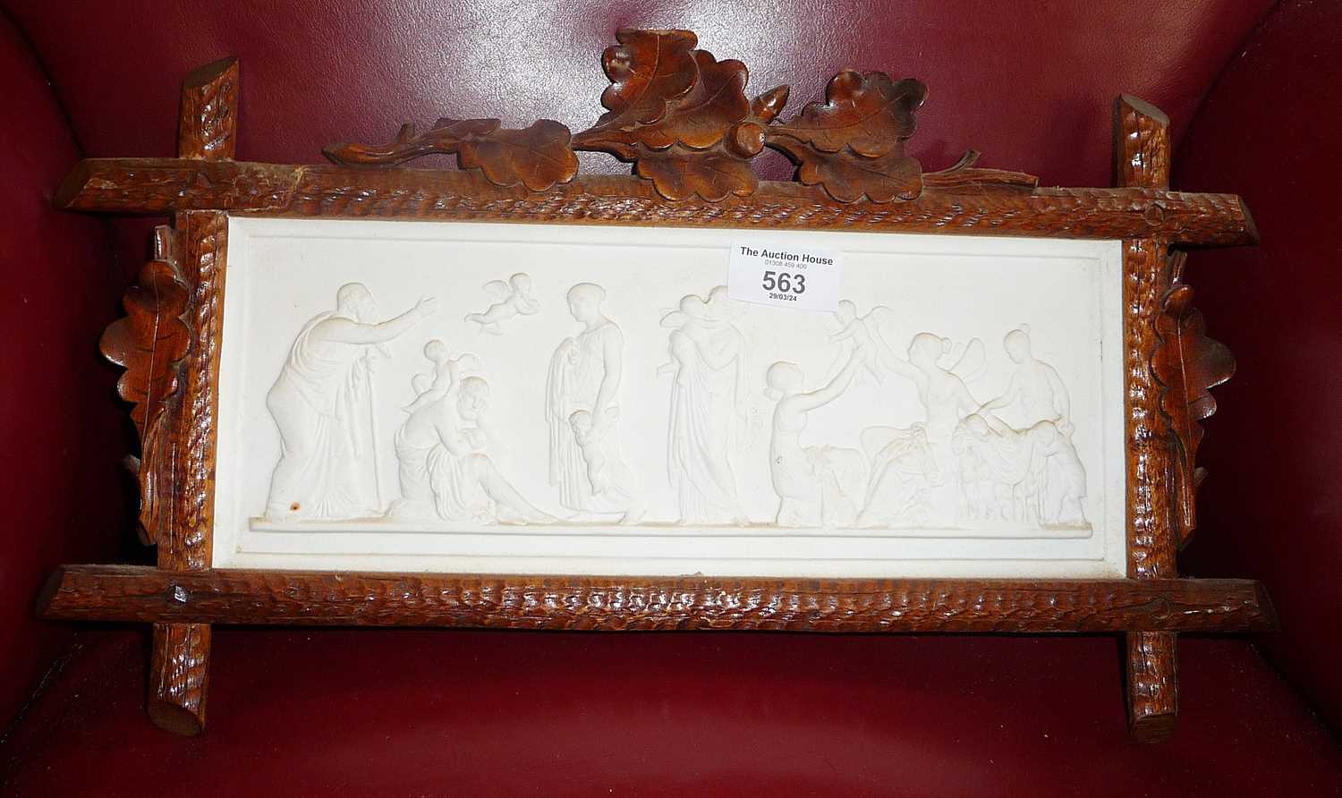 19th c. Continental porcelain classical relief plaque - Image 2 of 2