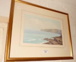 F.J. Widgery (1861-1942) watercolour of Dorset coastline, 14" x 17" inc. frame