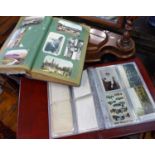 Two large postcard albums, many Edwardian, large gatherings, sweetheart, music hall and theatre