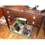Edwardian kneehole three-drawer desk